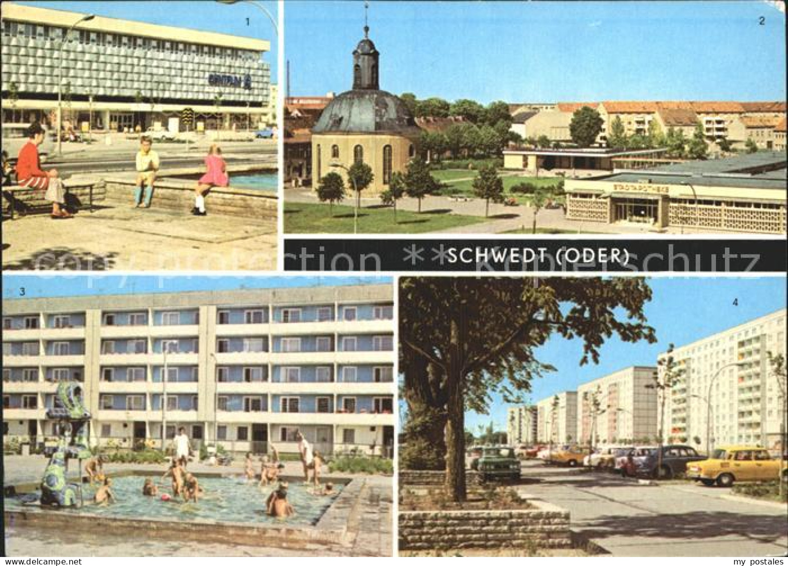 Schwedt Oder Centrum Warenhaus Wohnkomplex VI Lenin Allee