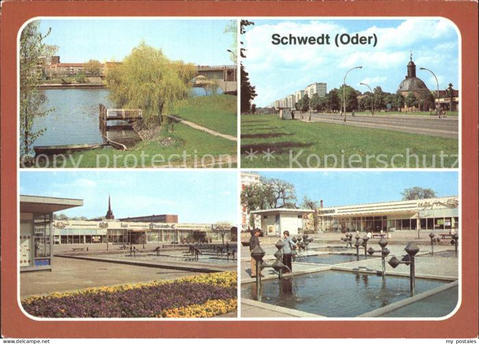 Schwedt Oder Leninallee Franzoesische Kirche Platz der Befreiung