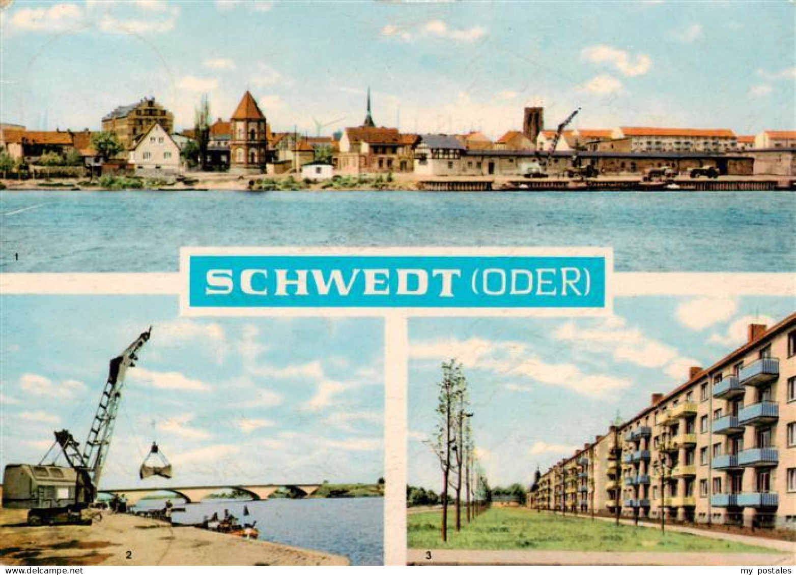 Schwedt Oder Panorama Stadtbruecke Siedlung Baumallee