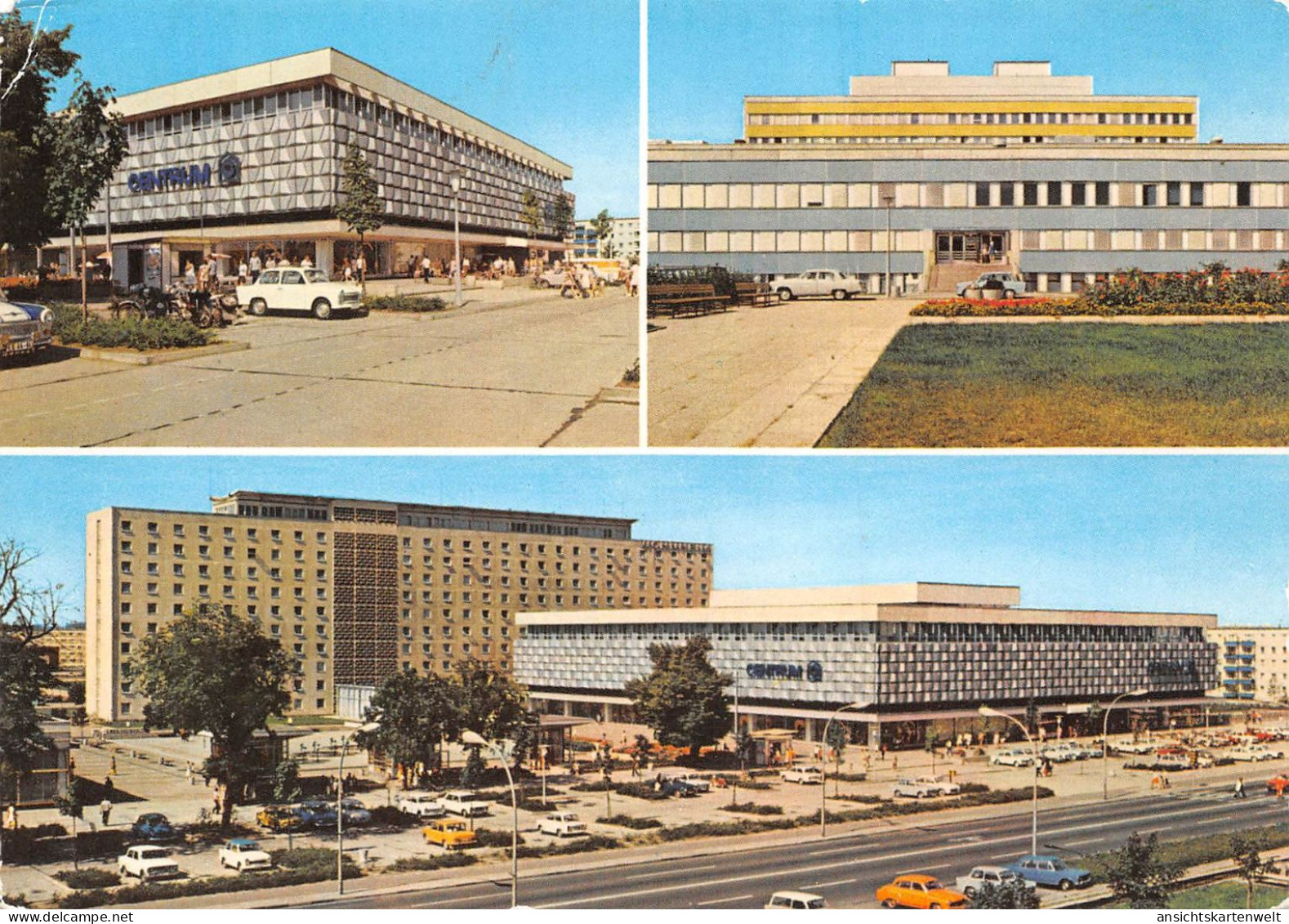 Schwedt (Oder) Warenhaus Krankenhaus Arbeiterwohnheim-Hotel ngl #168.185