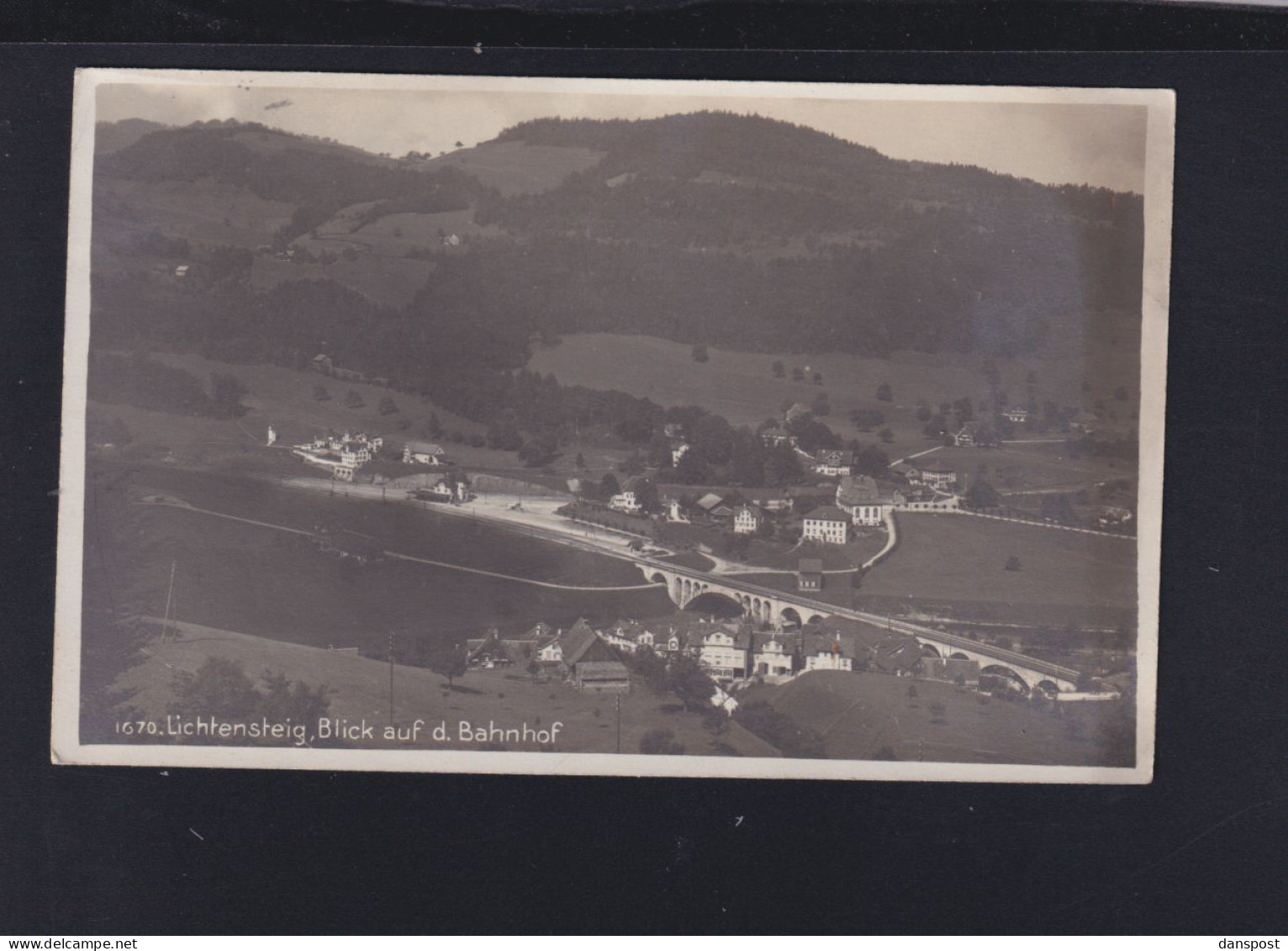 Schweiz AK Lichtensteig Blick auf d. Bahnhof 1926
