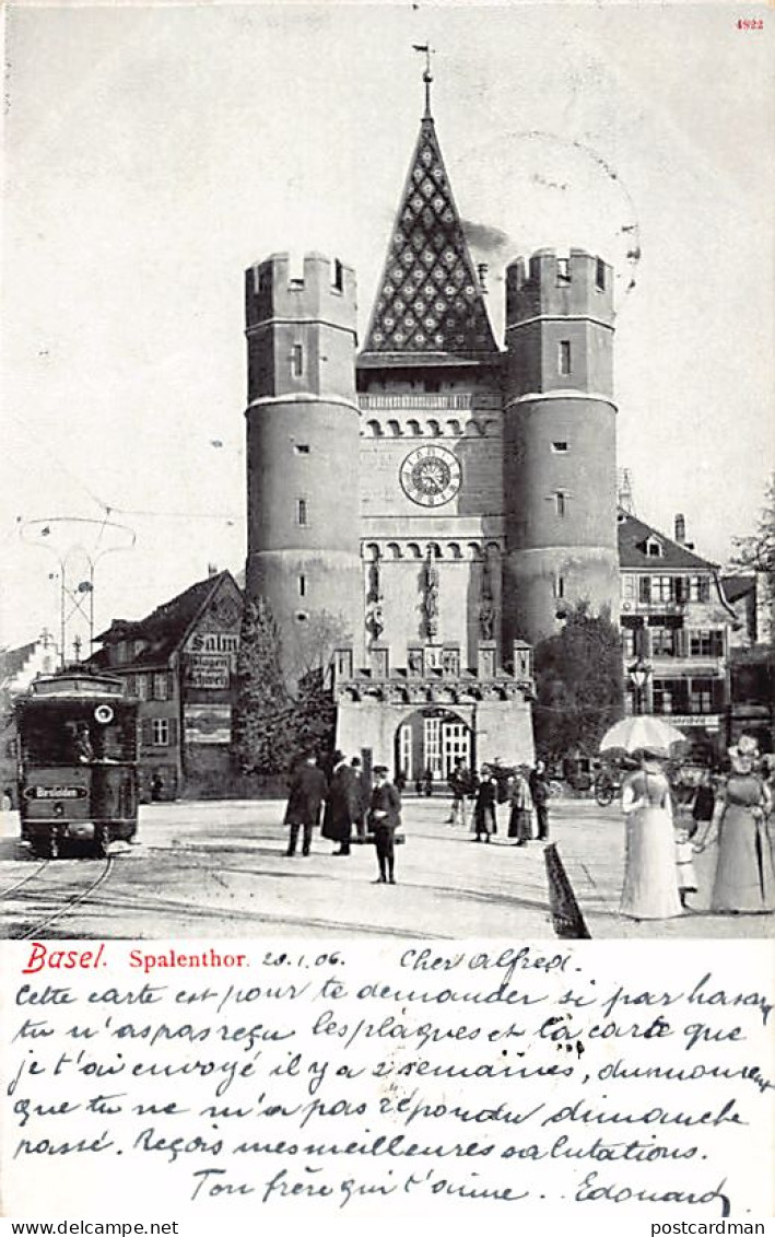 Schweiz - BASEL - Spalenthor - Straßenbahn Birsfelden - Verlag Hermann Ludewig