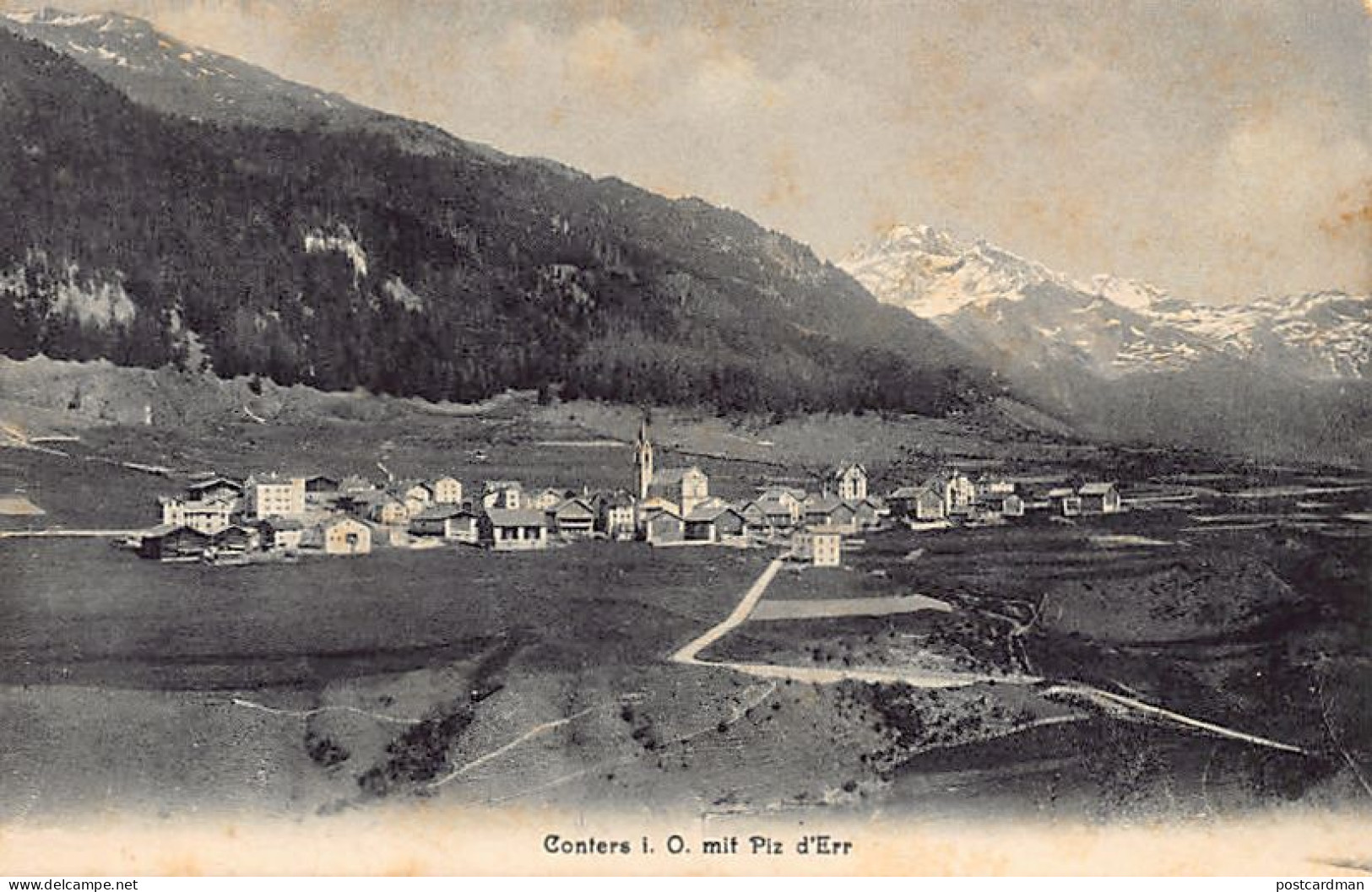 Schweiz - CUNTER Conters im Oberhalbstein (GR) Totalansicht - Verlag M. Maggi 404