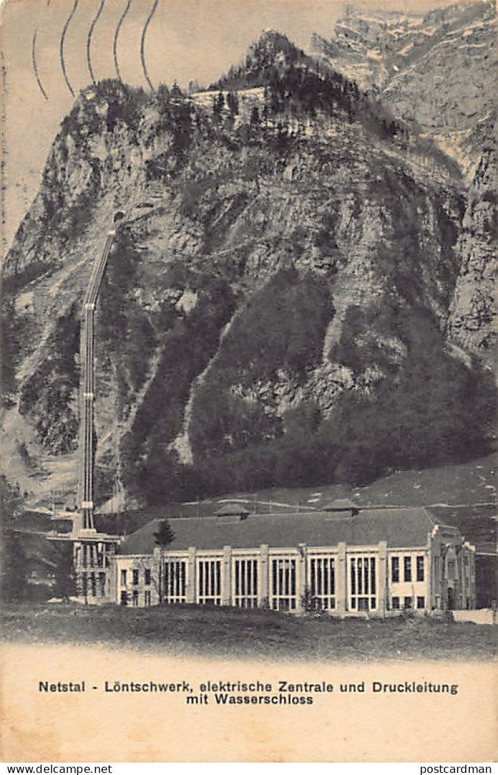 Schweiz - NETSTAL (GL) Löntschwerk, elektrische Zentrale und Druckleitung mit Wasserschloss - Verlag Schönwetter 214