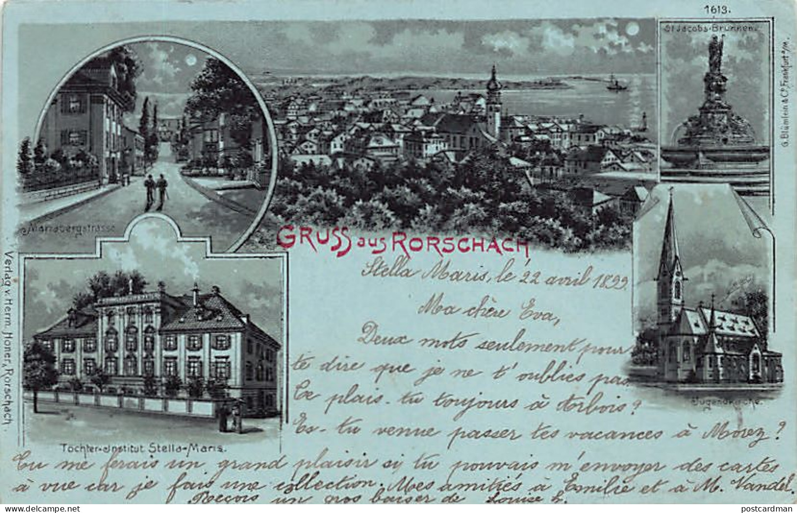 Schweiz - RORSCHACH (SG) Litho - Jahr 1899 - Verlag Herm. Honer