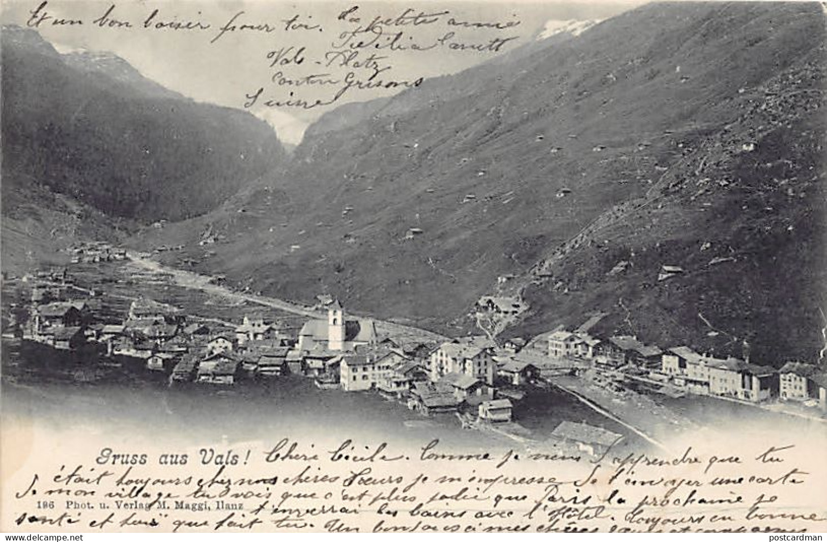 Schweiz - VALS (GR) Totalansicht - Verlag - Moriz Maggi 196