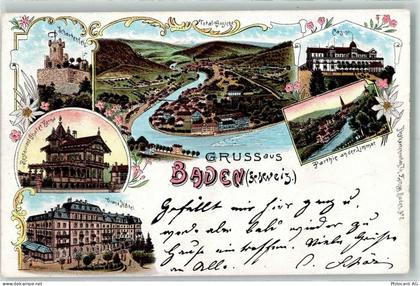 5400 Baden 1899 Lithographie Schartenfels Restaurant Chalet Berna Grand ... - 13223753