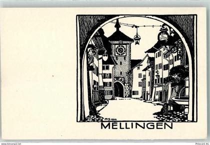 5507 Mellingen 1914 Künstlerkarte sign. M.S. - 13904323