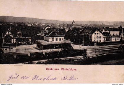 Rheinfelden, Bahnhof und Hotel "Bahnhof", Reliefkarte (!), 1910