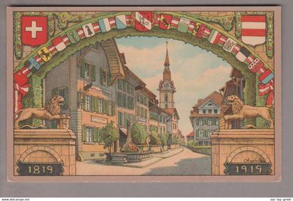 AK CH AG Zofingen 1919 100 Jahre de la Société de Zofingue ungebraucht Litho Simplon
