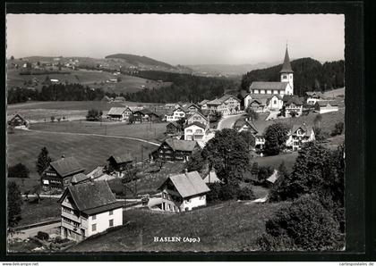 AK Haslen b. App., Ortspartie mit der Kirche