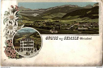 Gruss aus Gemsle Weissbad - Litho