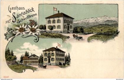 Schwellbrunn - Gasthaus zum Säntisblick - Litho