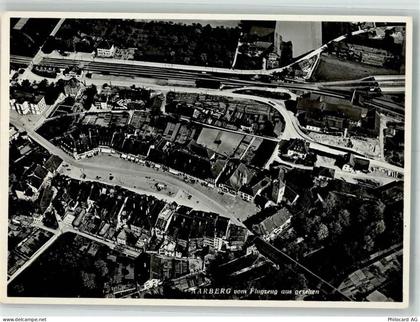 3270 Aarberg Foto AK Fliegeraufnahme Bahnhof - 10734898