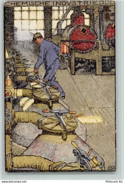 Künstlerkarte Chemische Idustrie - Berufe - Landes-Ausstellung 1914 Seri... - 13065148
