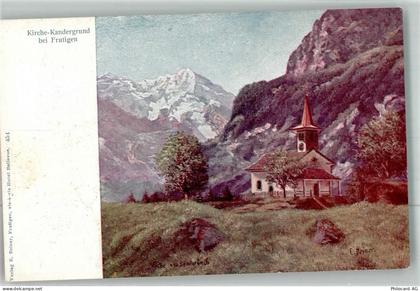 3714 Frutigen Künstlerkarte Kirche Kandergrund - 38024358
