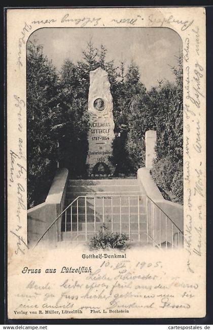 AK Lützelflüh, Gotthelf-Denkmal