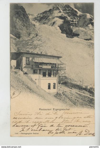 SUISSE - BERNE - Restaurant Eigergletscher - Carte postée à MATTEN BEI INTERLAKEN en 1901