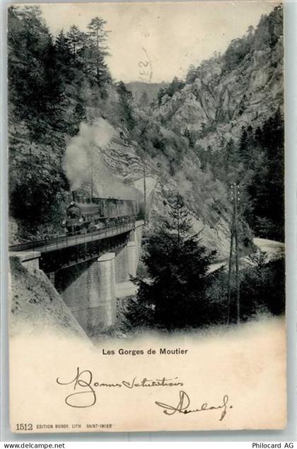 2740 Moutier - Les Gorges de Moutier Dampflokomotive - 13172521