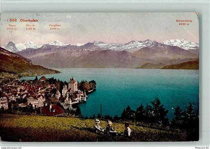 3653 Oberhofen am Thunersee 1912 - Blick auf Oberhofen am Thunersee mit ... - 10156740