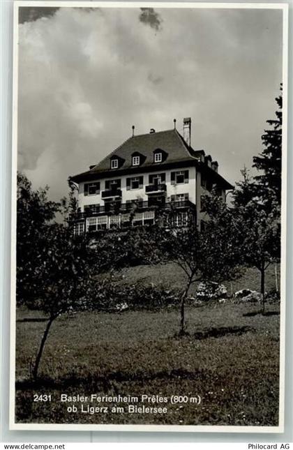 2514 Ligerz Gléresse 1934 Foto AK Pension Basler Ferienheim Preles - 38022411