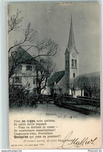 2616 Renan BE 1901 Gebrauchsspuren Ev. Kirche - 10301704