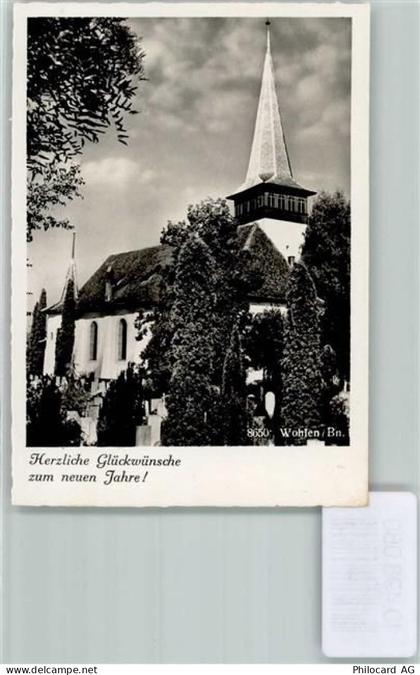3033 Wohlen b. Bern FOTO KEINE AK Foto 10cm x 7cm Neujahrswünsche Kirche... - 10498080