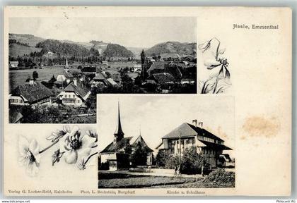 3415 Hasle b. Burgdorf 1908 Foto AK Kirche Schule - 13575486