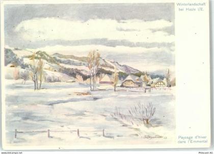 3415 Hasle b. Burgdorf Künstlerkarte Winterlandschaft sign. C.Schellhamm... - 51635974