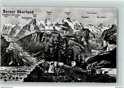 3814 Gsteigwiler Fotomontage AK Bauersfrau Kühe - 12111329