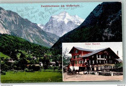 3815 Gündlischwand 1906 Foto AK Hotel Bären Zweilitschinen Wetterhorn - 13597986