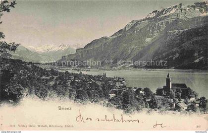 Brienz Brienzersee BE Brienz Brienzersee See Dorf Kirchturm Bergpanorama