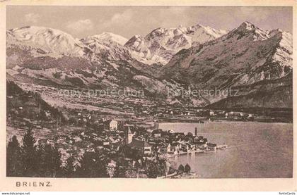 Brienz Brienzersee BE Brienzersee See Ortschaft Kirche Berge Schnee Tal Haeuser
