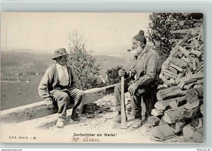 Dorfpolitiker am Werk Zwei alte Männer Pfeife - 11092766