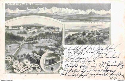 Evilard-sur-Bienne Evilard-Leubringen Biel BE Vue sur Evilard et les Lacs