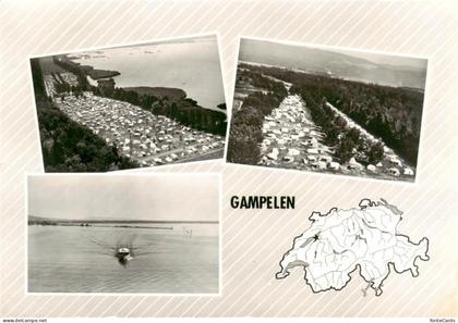 Gampelen BE Campingplatz Luftaufnahmen Neuenburgersee