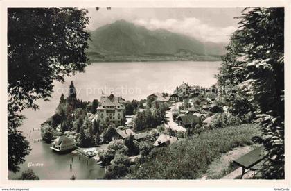 Gunten Thunersee BE Panorama Blick ueber den Thunersee Alpen