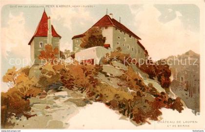 Laupen BE Schloss v. Laupen Aussenansicht Zeichnung