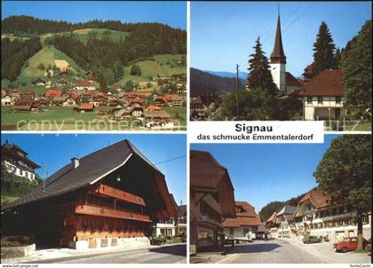 Signau Ortsblick Kirche Strassenpartie