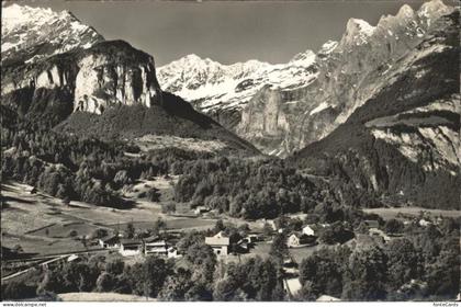 Wiler Utzenstorf Panorama Hangendgletscherhorn und Engelhoerner  Berner Alpen
