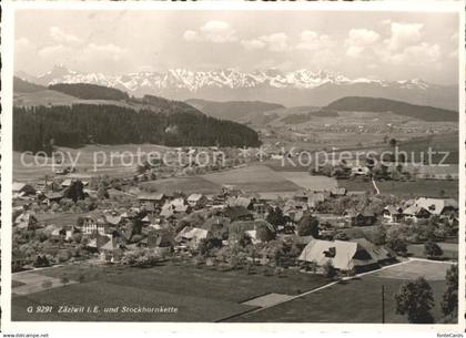 Zaeziwil Fliegeraufnahme mit Stockhornkette