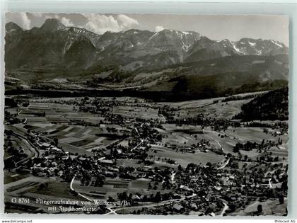 3665 Wattenwil Gebrauchsspuren Fliegeraufnahme mit Stockhornkettte - 13132535