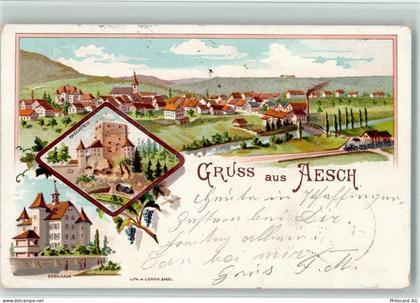 4147 Aesch BL 1899 BOAKC Bahnhof Angenstein Lithographie - 13700280