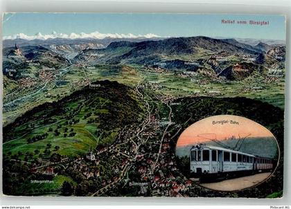 4102 Binningen Foto AK Relief vom Birsigtal Bergbahn Birsig-Bahn - 14000897