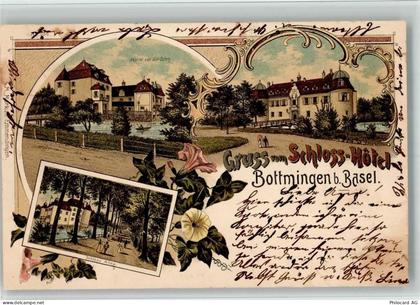 4103 Bottmingen 1898 BOAKC Lithographie Schloss Hotel Schloss Allee - 13702254