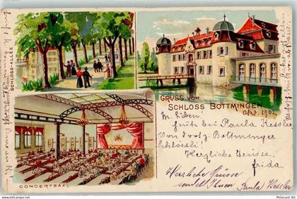 4103 Bottmingen 1902 Lithographie Schloss Konzertsaal Allee - 13616089