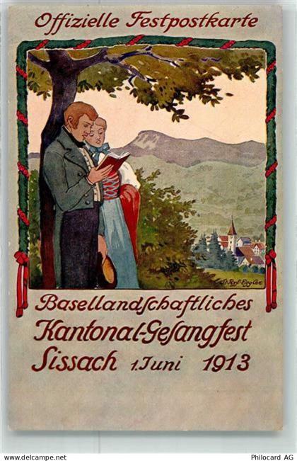 4450 Sissach Künstlerkarte Basellandschaftliches Kantonal-Gesangfest Jun... - 13482025