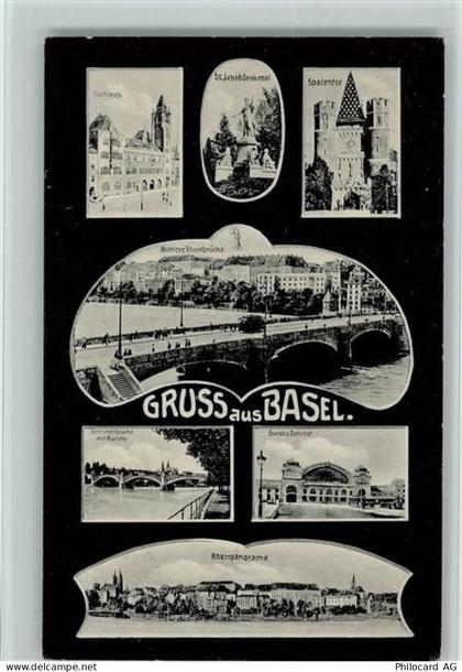 4000 Basel Bâle 1909 - Gruss aus Basel 7-Bildkarte - 10162122