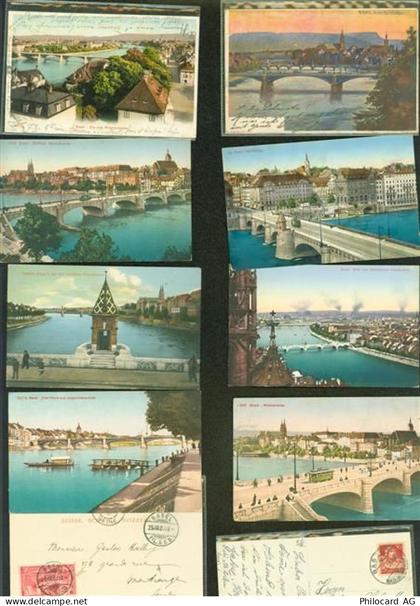 4000 Basel Bâle Lot mit 52 AK Brücken - 13820124
