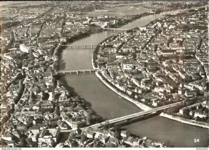 Basel BS Basel Fliegeraufnahme Bruecken x 1951